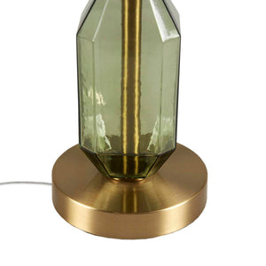 Faceted Green Glass Table Lamp