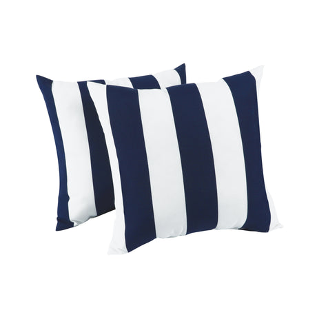 2 Pack Weatherproof Outdoor Cotton Pillow Set, Water and Fade Resistant