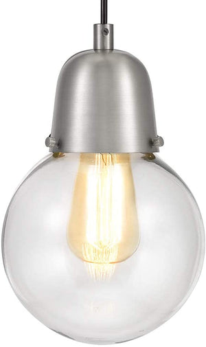 Plug-In Hanging LED Pendant Brushed Nickel Finish
