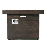 Anchorage 32'' Wood Square MGO Fire Pit Brown - 40,000 BTU