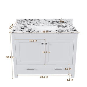 Bathroom Vanity With Storage - White