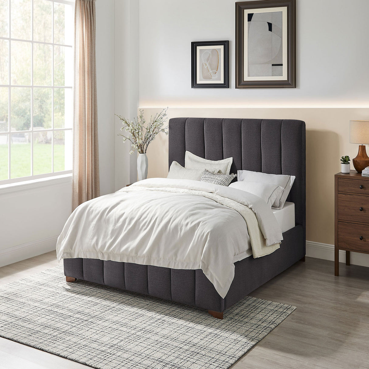 The Upholstered Wingback Bed – A Refined Union of Contemporary Comfort and Architectural Elegance