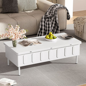 Lift Top Coffee Table With 2 Drawers and Hidden Storage Compartment for Living Room