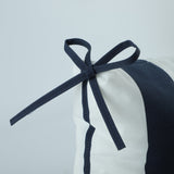 2-Piece High Back Chair Cushion Set, Navy Blue/White