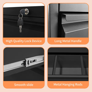 Lateral File Cabinet, Heavy Duty Filing Holds Letter/Legal/A4 Files