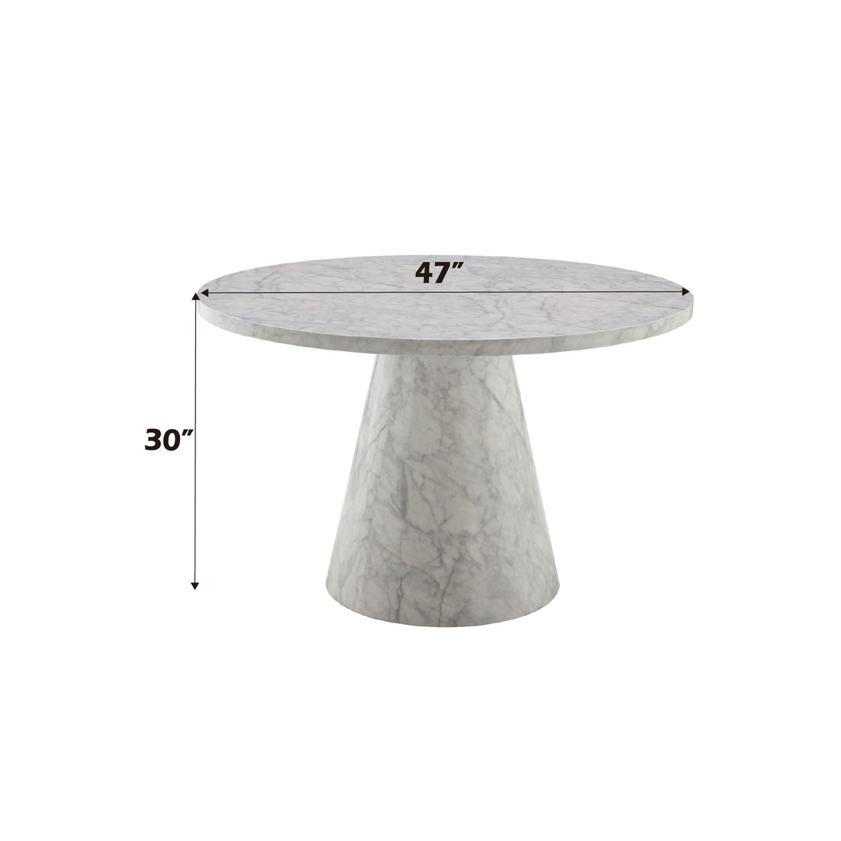 Kacey Natural Engineered Stone Round Dining Table - Stone Gray