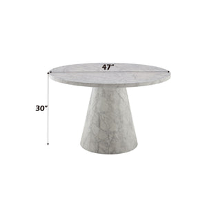 Kacey Natural Engineered Stone Round Dining Table - Stone Gray
