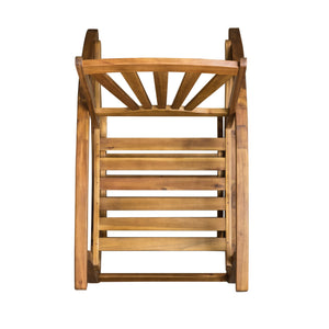 Outdoor Acacia Wood Rocking Chair with Retractable Foot Panel