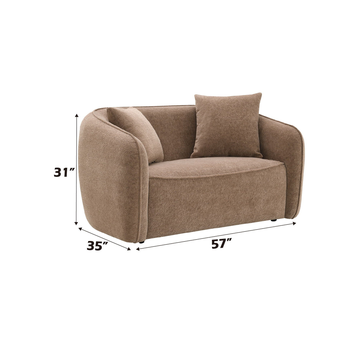 Keith - Loveseat With 2 Matching Color Toss Pillows