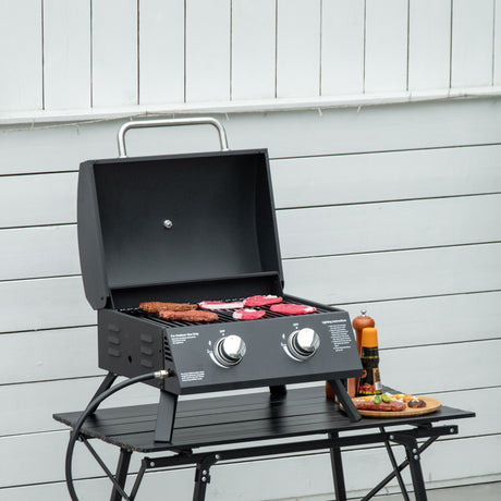 Outsunny-2-burner-propane-gas-grill-outdoor-portable-tabletop-bbq-with-foldable-legs-Outdoor-Grills