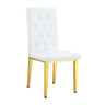 Vintage Style Armless Dining Chairs Set With Grid And Buckle Design