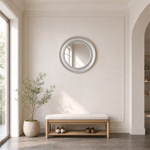 Vintage Round Wall Mirror, Brushed