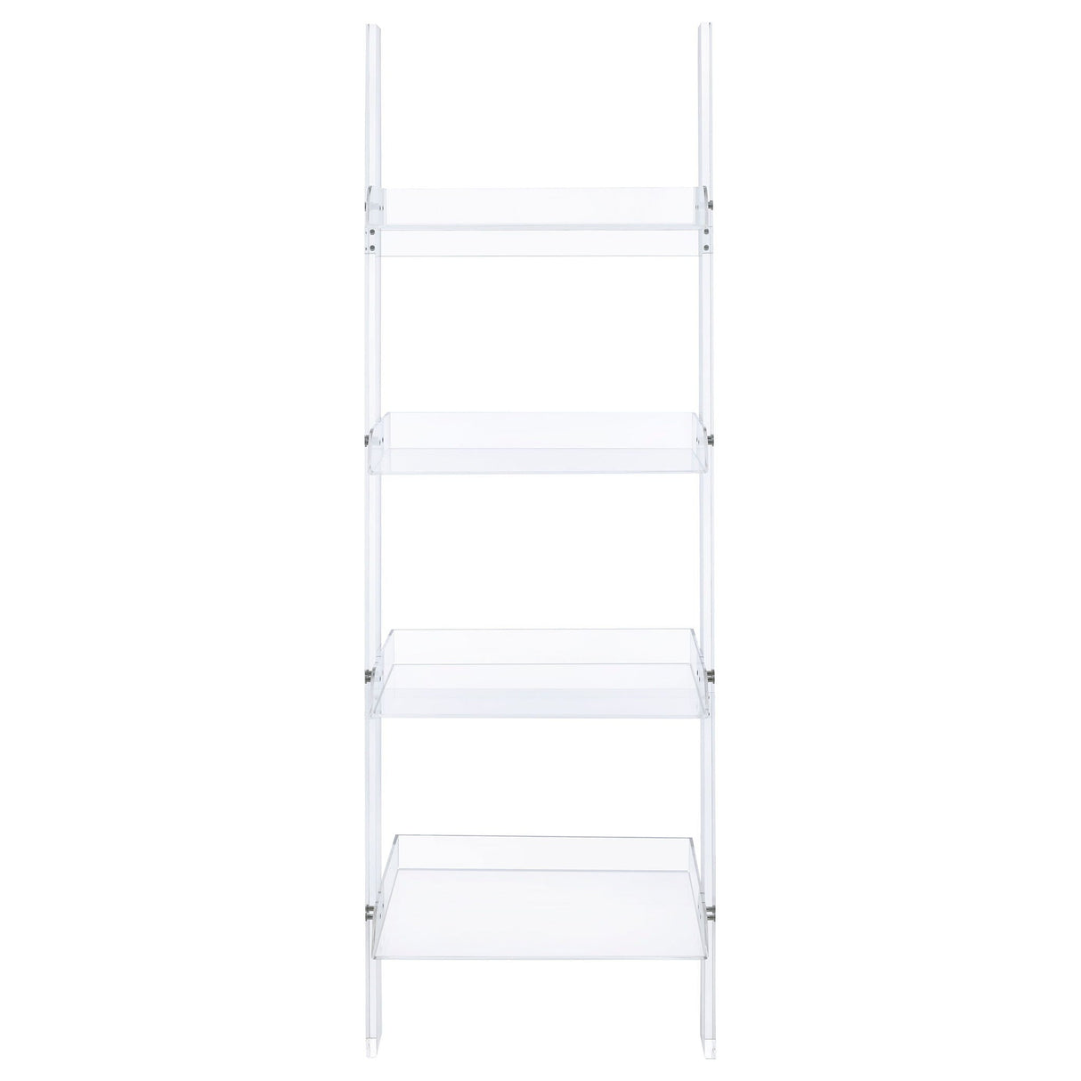 Amaturo 72-inch 4-shelf Acrylic Ladder Bookshelf Clear