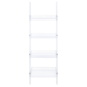 Amaturo 72-inch 4-shelf Acrylic Ladder Bookshelf Clear