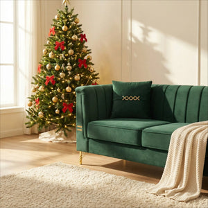 FX-P82B-GR Velvet Sofa