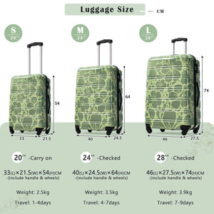 3-Piece Hard Shell Luggage Set – 20" 24" 28" by GigaTech