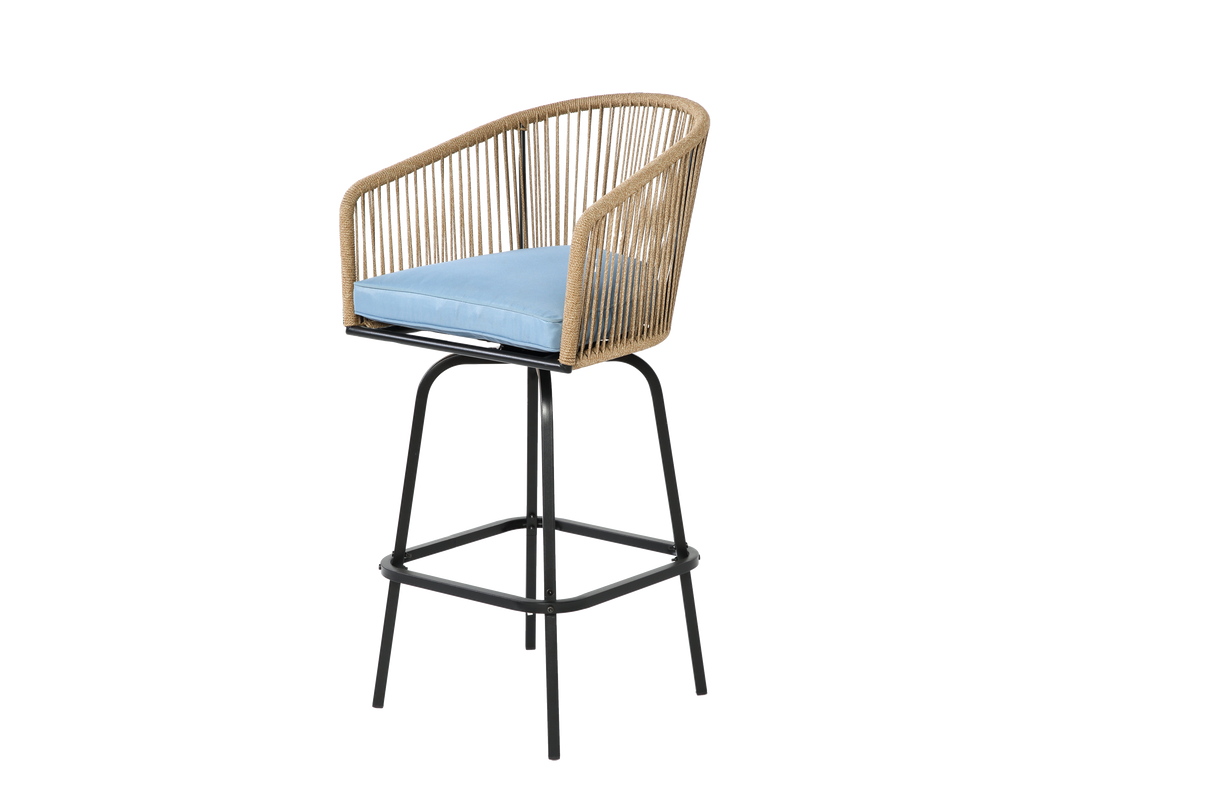 Outdoor Bar Stools Set of 4 with Armrests and Backrest