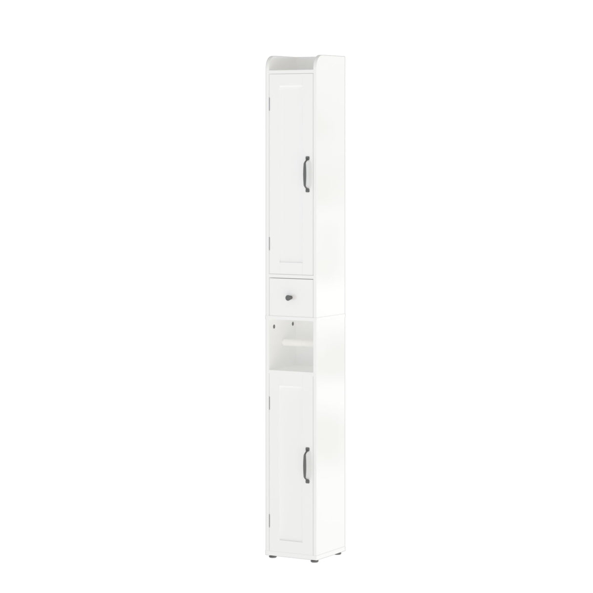 Slim Tall Bathroom Storage Cabinet With Adjustable Shelves, 2 Doors Freestanding Cabinet - White