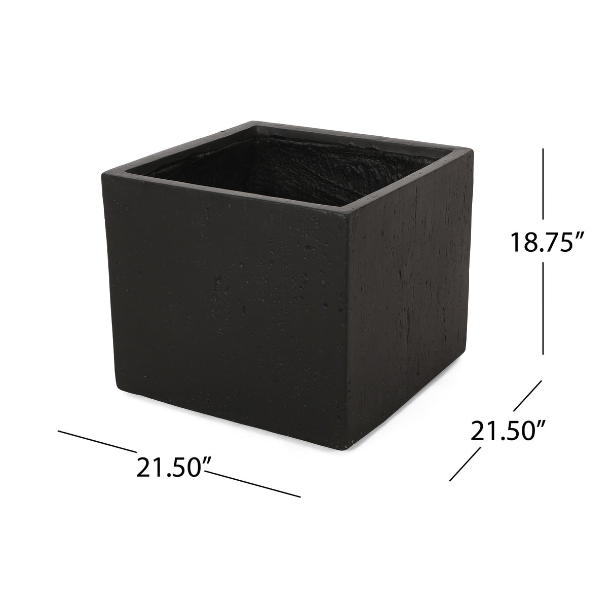 21.5' L Outdoor Magnesium Oxide Planter in Black