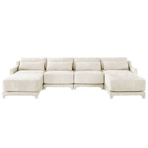 Stylish Sofa With Ottoman And Lumbar Pillows, Ergonomic Design