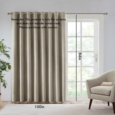 Printed heathered blackout window patio panel