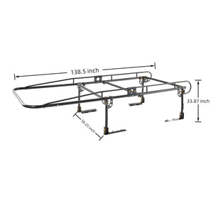 Universal Over Cab Truck Bed Rack For Kayak, Ladder, Surfboard, Lumber - Black