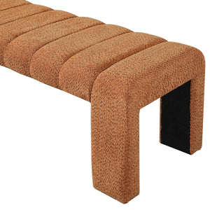 63-Inch Modern Minimalist Multi-Functional Boucle Bench in Orange