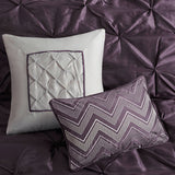 7 Piece Tufted Comforter Set Plum California King