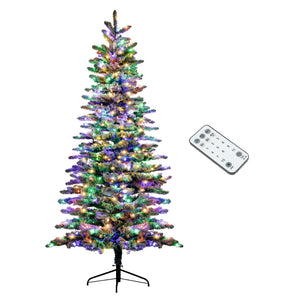 HOMCOM 7.5 ft Pre-Lit Mountain Pine Artificial Christmas Tree
