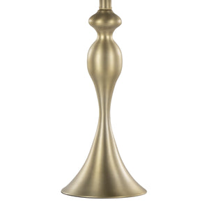 Ashland 27" Contemporary Metal Table Lamp Set in Gold with Linen Shades