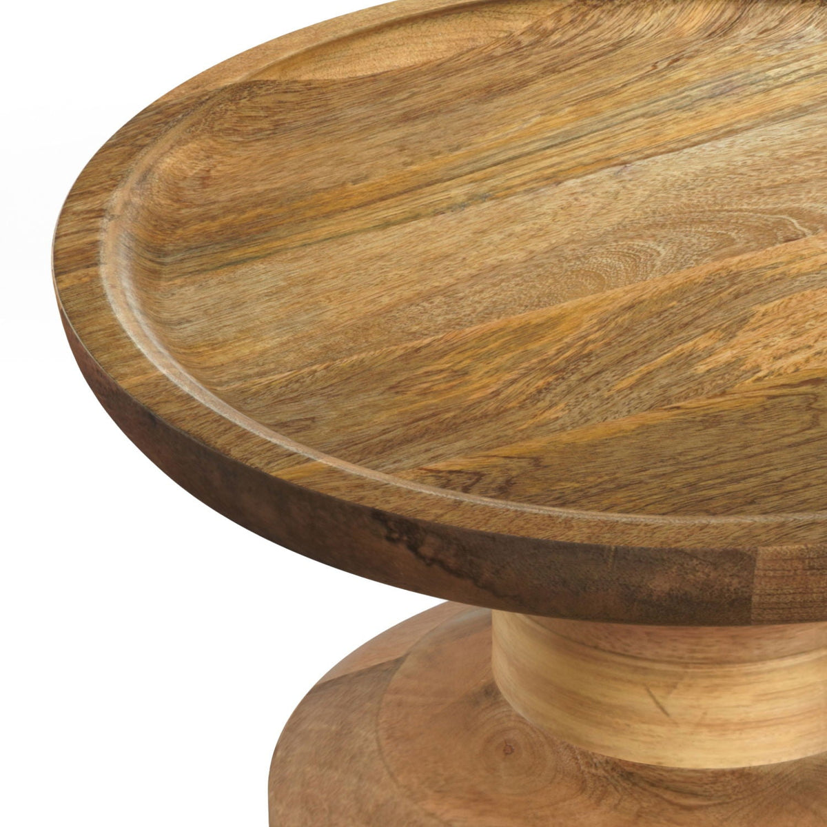 Handcrafted Wooden Accent Table with Sculptural Design - Multiple Colors