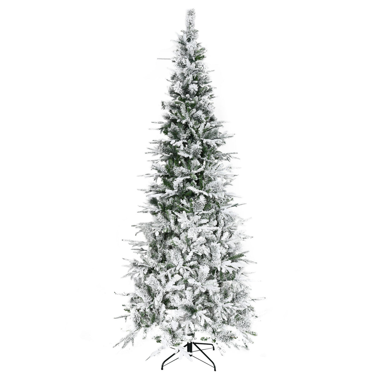 HOMCOM 9' Unlit Snow Flocked Pine Artificial Christmas Tree