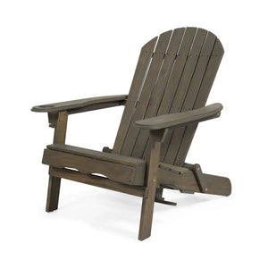 Zenithia Outdoor Foldable Adirondack Chair With 2 Cup Holders