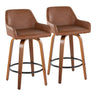 Daniella - Contemporary Fixed Height Counter Stool With Swivel With Round Footrest (Set of 2)