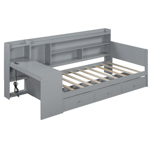Daybed With 3 Drawers USB Ports And Desk