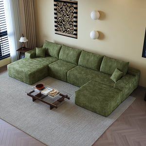 135" Cloud Sectional Sofa with 1 Ottoman