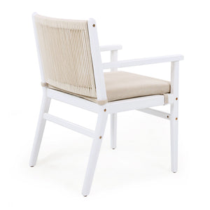 Outdoor Acacia Wood Patio Dining Armchair (Set of 2)
