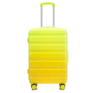 PC Spinner Wheel Luggage Set with 360° Wheels - Green + Yellow