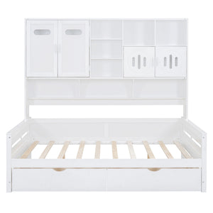 Daybed With All-In-One Cabinet And Shelf
