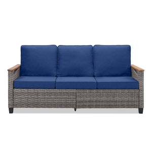 69.7" Wide Outdoor Wicker Patio Sofa