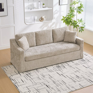 83.86" Wide Modern Casual Sofa in Wheat