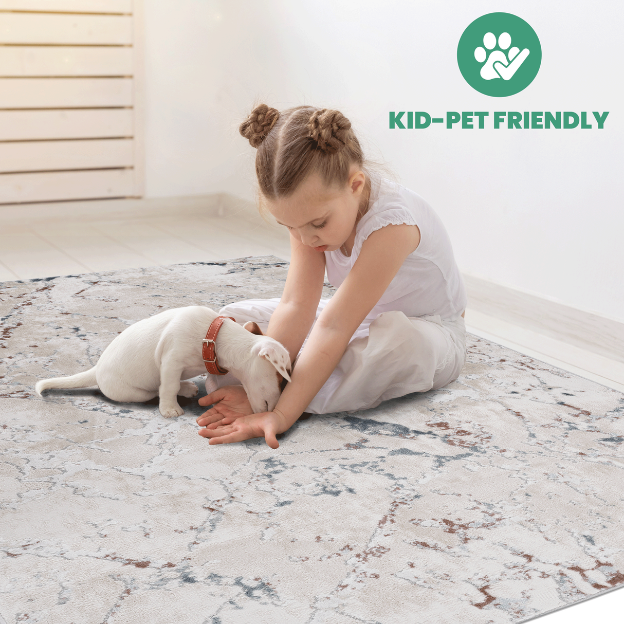NAAR MARFI Collection Contemporary Non-Shedding and Stain Resistant Area Rug