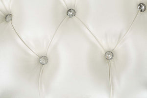 Adara - Bench - Pearl White Synthetic Leather & Antique White