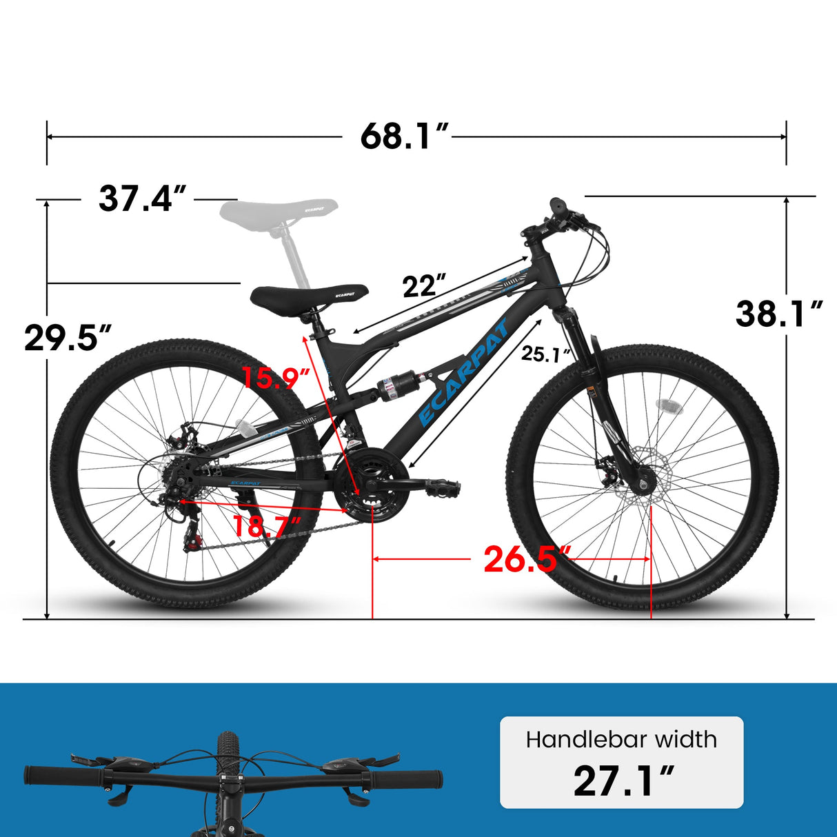 A26207 26 Inch Steel Frame Mountain Bike