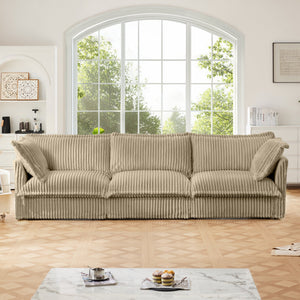 Modern 3 Seater Slipcovered Sofa with Suppleness Armrests