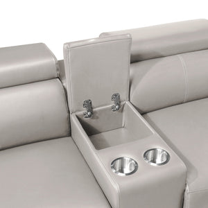 Nova - Sectional With Bluetooth Speaker, LED And Lifting Wine Cabinet