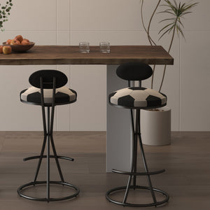 Upholstered S-shaped Barstools Set of 2