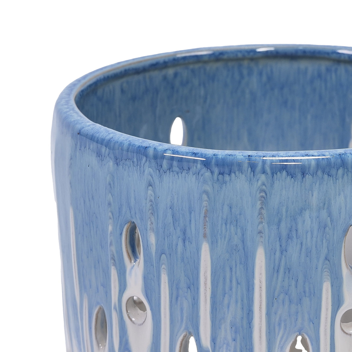 Set of 2 Ceramic Flowerpots with Drainage Hole