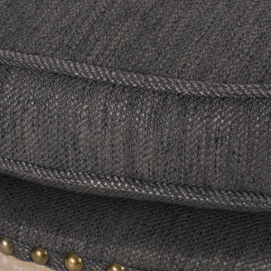 Round Pet Sofa, Wide Upholstered Pet Bed - Charcoal