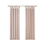 Twist tab lined window curtain panel blush 50x95"